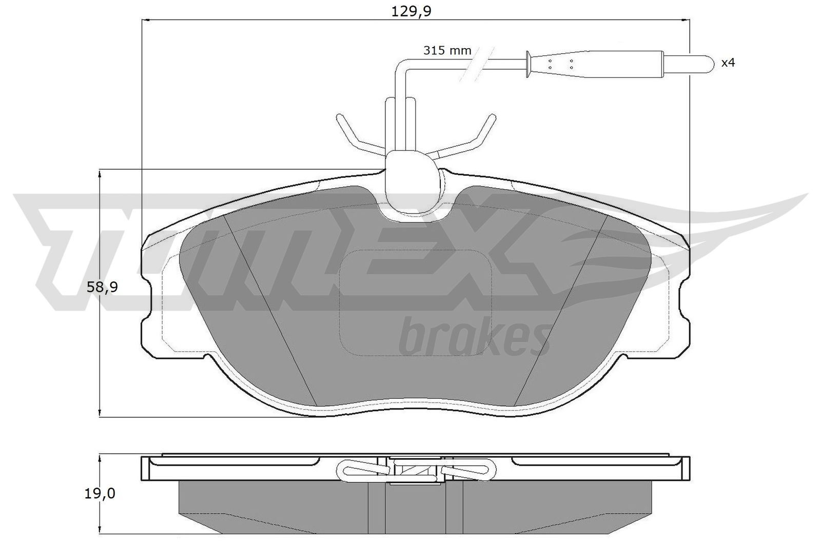 Obrázok Sada brzdových platničiek kotúčovej brzdy TOMEX Brakes  TX12442